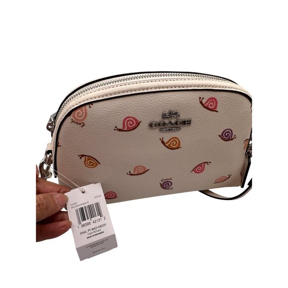 Coach Mini Camera Bag Crossbody - LIMITED EDITION Snail Print - Cream Multi - Picture 7 of 12